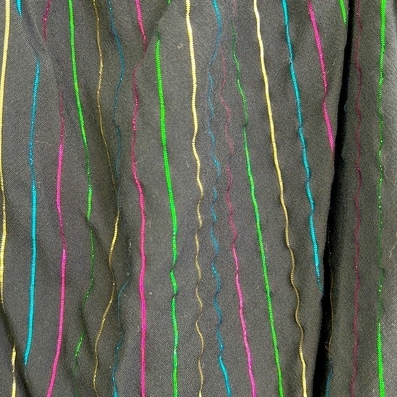 Express - Off The Shoulder Rainbow Stripe Black Crop Top Size Small - Picture 7 of 10